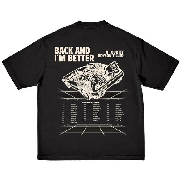 Bryson Tiller Trapsoul BACK AND I'M BETTER TOUR TEE Size M Sold Out Online - Picture 1 of 7